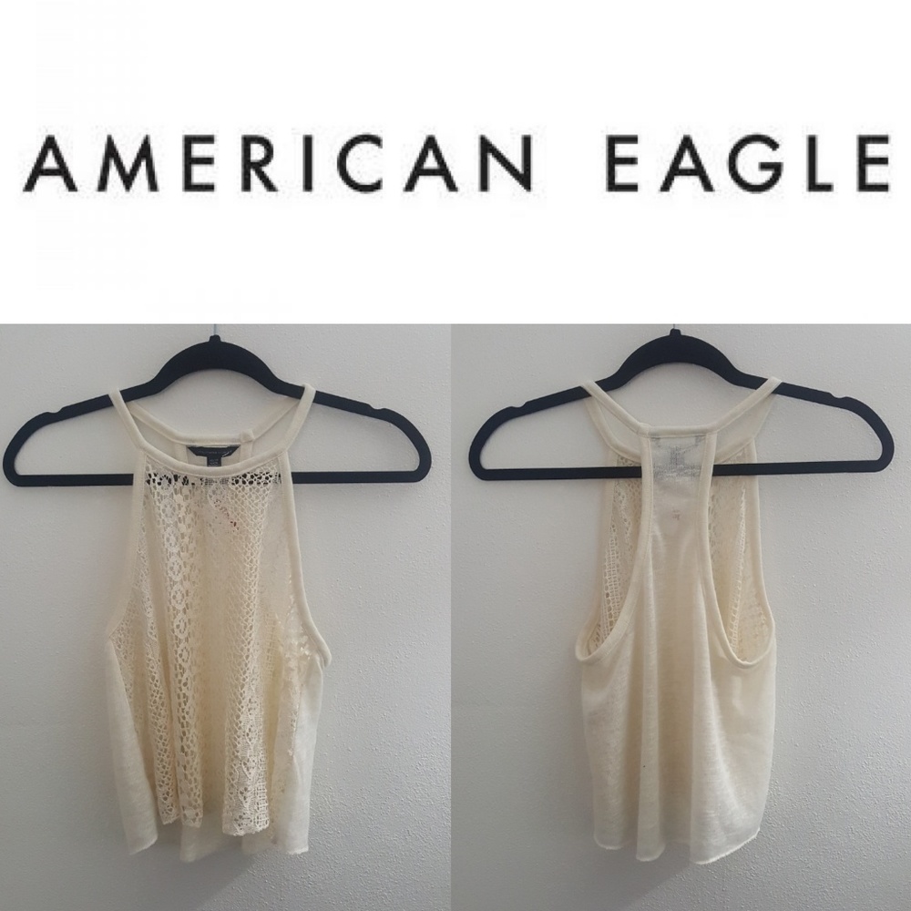 American Eagle Crochet Lace Racerback Tank Top